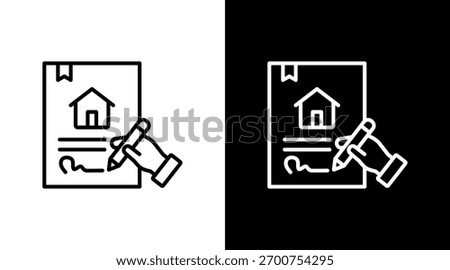 Contract Signing White Icon Set Design