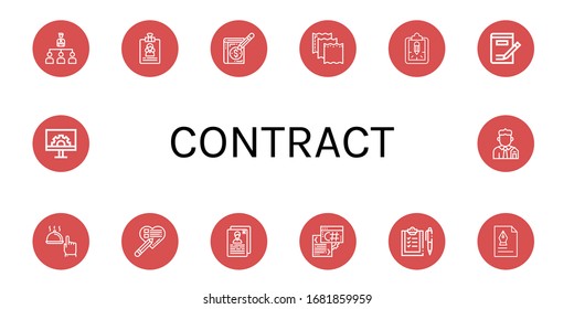 contrate iconos simples conjunto. Contiene iconos como Organización, Reanudación, Libro Mayor, Papel, Portapapeles, Escritura, Mano, Lista de comprobación, Script, Documento, que se pueden utilizar para web, móvil y logotipo