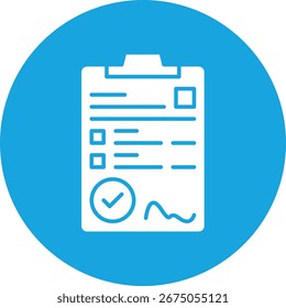 Ilustración de icono de Vector único de contrato