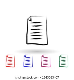 Contract sketch style multi color icon. Simple thin line, outline vector of banking icons for ui and ux, website or mobile application