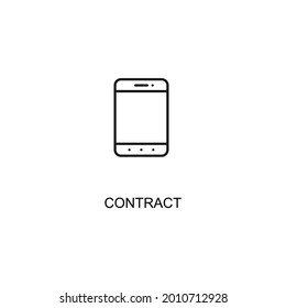 Contrato , icono de línea delgada Smartphone Vector eps 10
