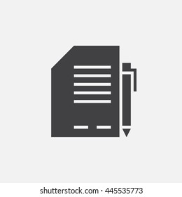 Contract solid icon, vector pixel perfect illustration, pictogram isolated on white