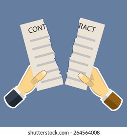 contract tear / Failure / flat design / vector