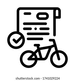 contract for temporary use of bicycle icon vector. contract for temporary use of bicycle sign. isolated contour symbol illustration