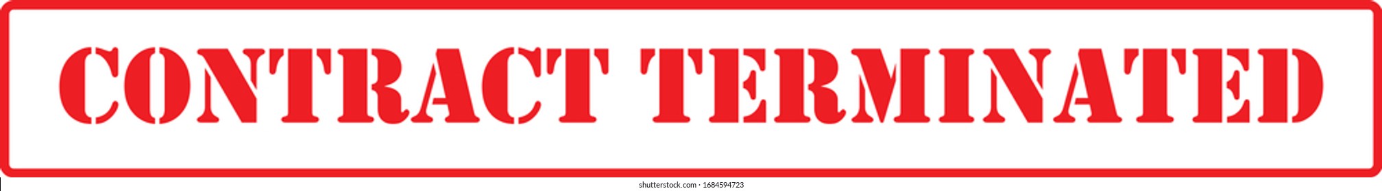 Contract terminated seal label sign red 