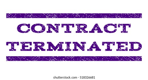 Contract Terminated watermark stamp. Text tag between horizontal parallel lines with grunge design style. Rubber seal stamp with dust texture.