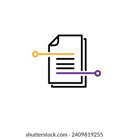 Contract terms and conditions, document paper, creative writing, storytelling concept, reading short summary, task, vector line icon, thin stroke illustration