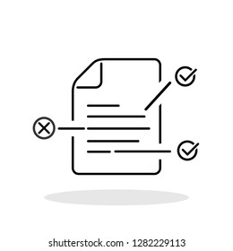Contract terms and conditions outline icon in flat style. Assignment symbol for your web site design, logo, app, UI Vector EPS 10.
