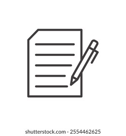 Contract thin liner icon vector.