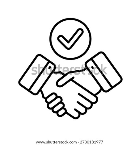 Contract Validation Outline Icon Vector Illustration