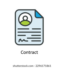 Contract Vector  Fill outline Icons. Simple stock illustration stock