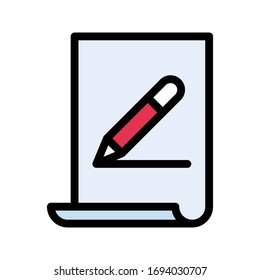 contract vector flat color icon 