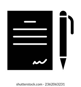 Contract Vector Glyph Icon For Personal And Commercial Use.
