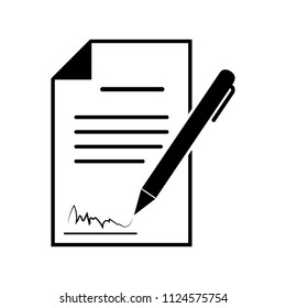 Contract vector icon, business agreement symbol.