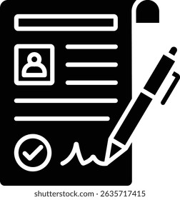 ícone de vetor do contrato. Pode ser usado para impressão, aplicativos móveis e da Web.