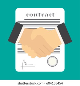 Contract vector icon in a flat style isolated on a colored background.