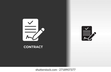 Vector De Contrato, Icono O Signo De Logotipo Ilustración De Símbolo Aislado