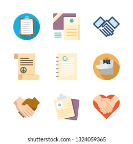 contract vector icon set