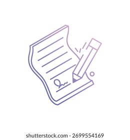 ilustração de estoque do ícone de vetor do contrato