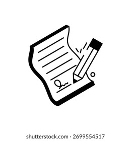 Ilustración de stock de icono de Vector de contrato