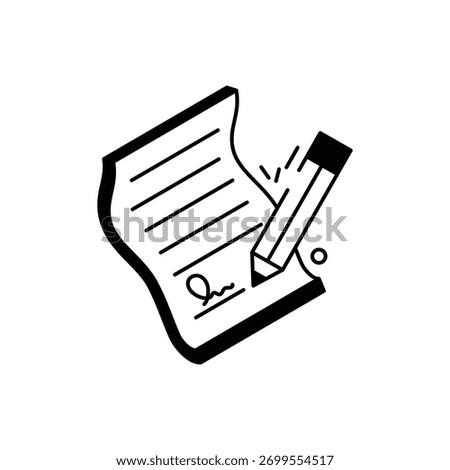 Contract vector icon stock illustration