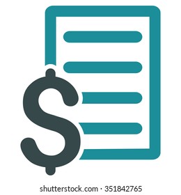 Contract vector icon. Style is bicolor flat symbol, soft blue colors, rounded angles, white background.