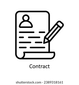 Contract vector   outline Design illustration. Symbol on White background EPS 10 File