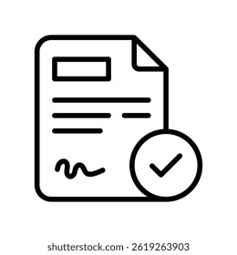 Contract Vector outline icon. Eps10 file 