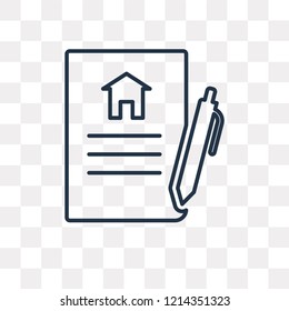 Contract vector outline icon isolated on transparent background, high quality linear Contract transparency concept can be used web and mobile