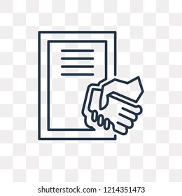 Contract vector outline icon isolated on transparent background, high quality linear Contract transparency concept can be used web and mobile