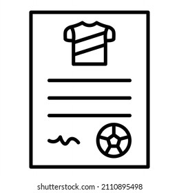 Contract Vector Outline Icon Isolated On White Background
