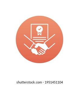 Contract Vector Round Icon. Art and Culture Symbol EPS 10 File.