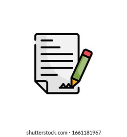 Contract Vector Style illustration. Business and Finance Filled Outline Icon.