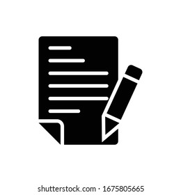 Ilustración de estilo vectorial de contrato. Ícono de relleno de negocios y finanzas.