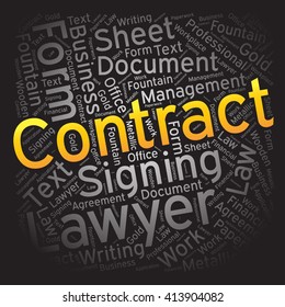 Contract ,Word cloud art background