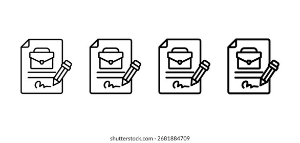 Contract Work Multiple Line Icon Element