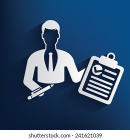 Contract,human resource design on blue background,clean vector