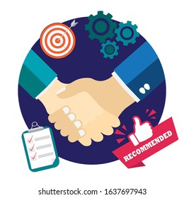 contracting, a successful deal. Vector EPS 10