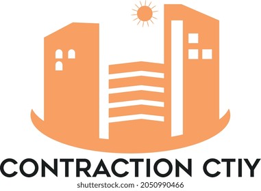 contraction ctiy logo design concept logo vector design