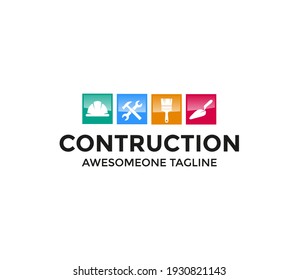 contraction logo design vector illustration