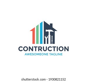 contraction logo design vector illustration