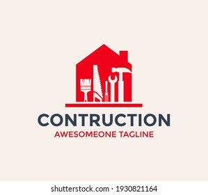 contraction logo design vector illustration