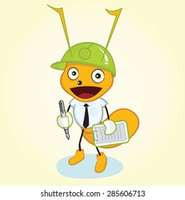 Contractor Ant Mascot Character Vector