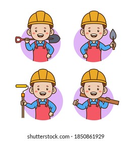Ilustración vectorial de avatar del contratista aislado