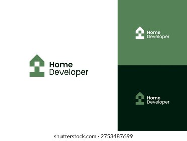 Contractor Builder Engineer Housing Real Estate Property Solution Vector Logo Design Illustration