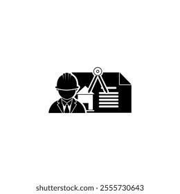 Contractor Certificate icon. Engineering and manufacturing icon