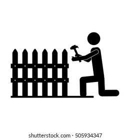 contractor or handy man icon image 