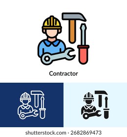 Contractor Icon Collection With Multi Styles