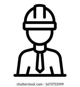 Contractor icon. Outline contractor vector icon for web design isolated on white background