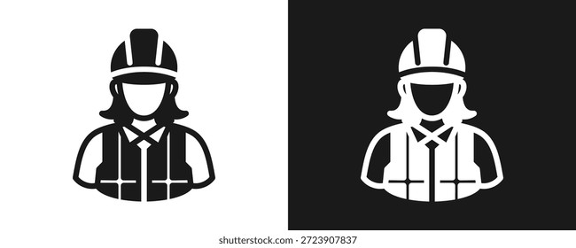 Conjunto De Iconos De Contratista Glifo En Fondo Blanco Y Negro